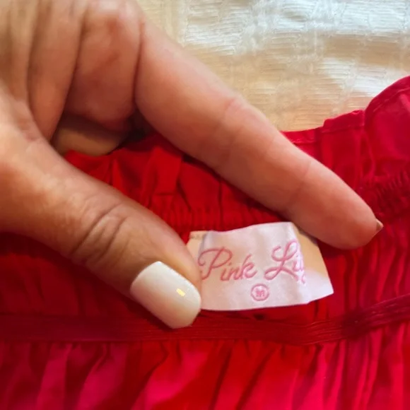 PINK LILY Red Cotton Mini Dress | Size Medium | - Picture 10 of 12